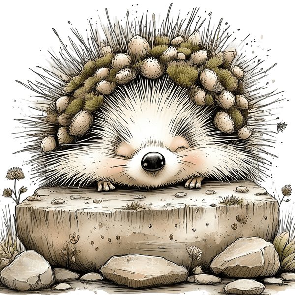 45 Whimsical Hedgehog Clipart Bundle - Watercolor Sketch Style - PNG - Commercial Use — image 46