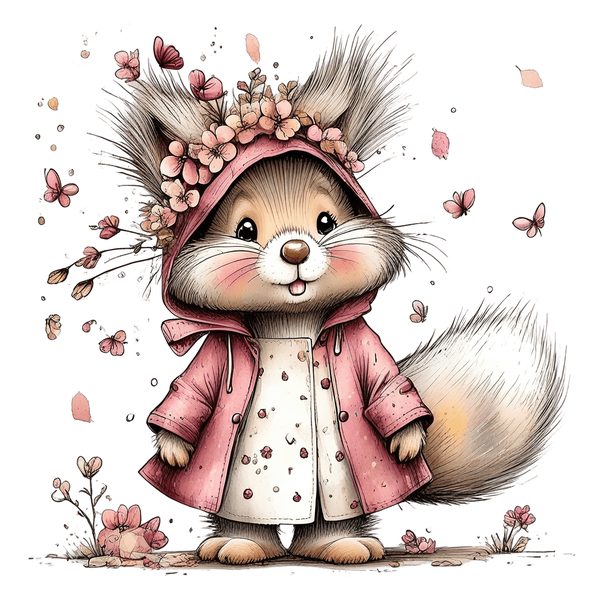 45 Whimsical Squirrels Clipart Bundle - Watercolor Sketch Style - PNG - Commercial Use — image 3
