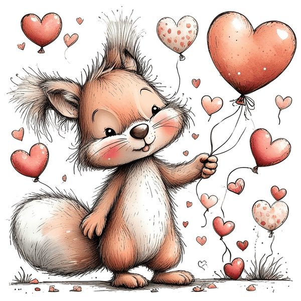 45 Whimsical Squirrels Clipart Bundle - Watercolor Sketch Style - PNG - Commercial Use — image 11