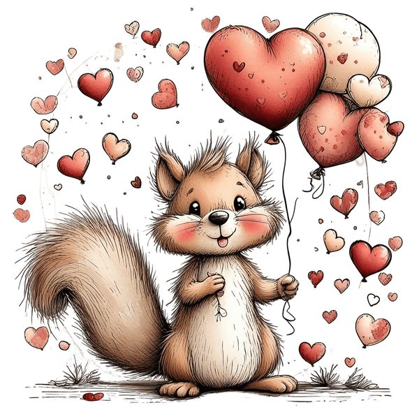 45 Whimsical Squirrels Clipart Bundle - Watercolor Sketch Style - PNG - Commercial Use — image 12
