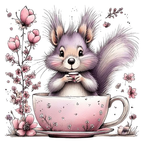 45 Whimsical Squirrels Clipart Bundle - Watercolor Sketch Style - PNG - Commercial Use — image 16