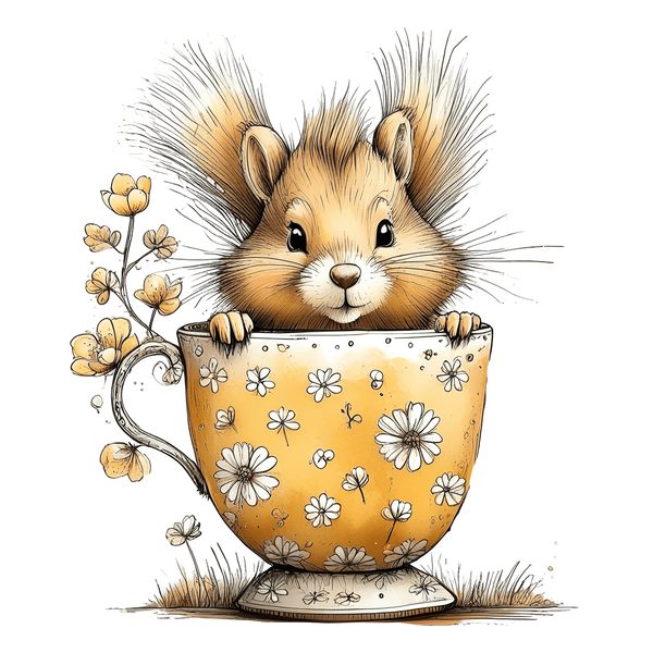 45 Whimsical Squirrels Clipart Bundle - Watercolor Sketch Style - PNG - Commercial Use — image 17