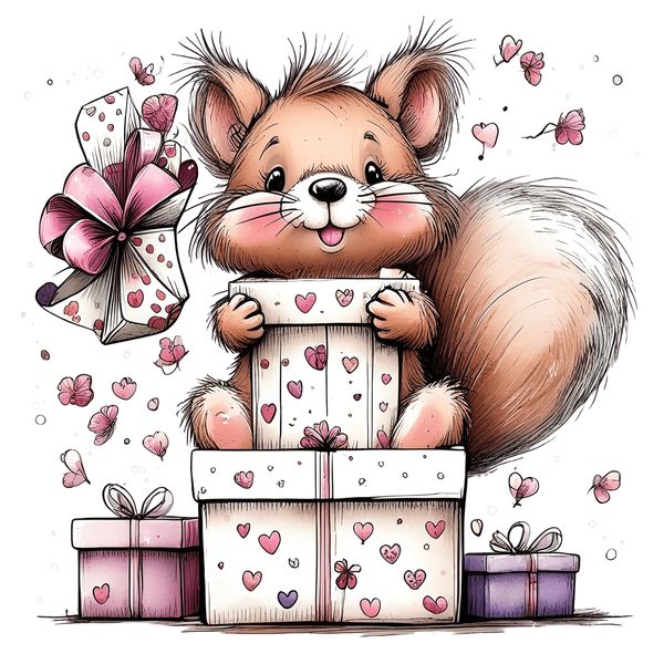 45 Whimsical Squirrels Clipart Bundle - Watercolor Sketch Style - PNG - Commercial Use — image 29