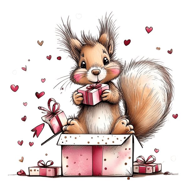45 Whimsical Squirrels Clipart Bundle - Watercolor Sketch Style - PNG - Commercial Use — image 32