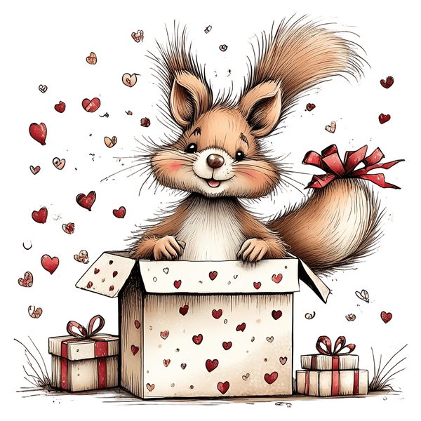 45 Whimsical Squirrels Clipart Bundle - Watercolor Sketch Style - PNG - Commercial Use — image 36