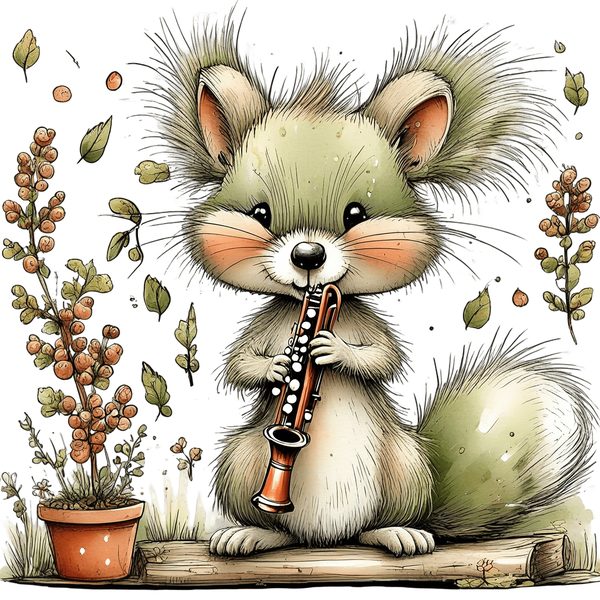 45 Whimsical Squirrels Clipart Bundle - Watercolor Sketch Style - PNG - Commercial Use — image 38