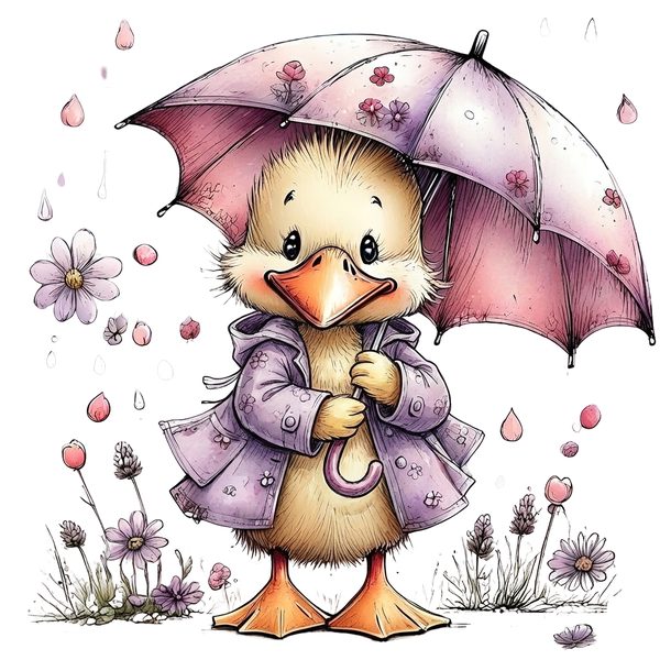 45 Whimsical Duckling Clipart Bundle - Watercolor Sketch Style - PNG - Commercial Use — image 1