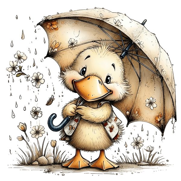 45 Whimsical Duckling Clipart Bundle - Watercolor Sketch Style - PNG - Commercial Use — image 4