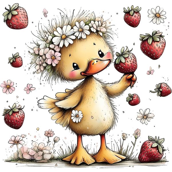 45 Whimsical Duckling Clipart Bundle - Watercolor Sketch Style - PNG - Commercial Use — image 5