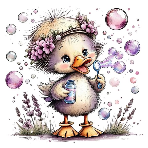 45 Whimsical Duckling Clipart Bundle - Watercolor Sketch Style - PNG - Commercial Use — image 8