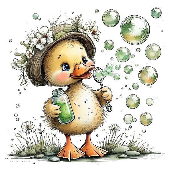 45 Whimsical Duckling Clipart Bundle - Watercolor Sketch Style - PNG - Commercial Use — image 10