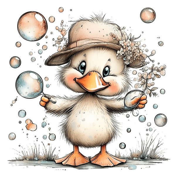 45 Whimsical Duckling Clipart Bundle - Watercolor Sketch Style - PNG - Commercial Use — image 11