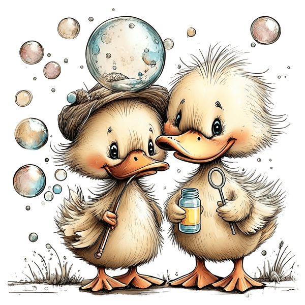 45 Whimsical Duckling Clipart Bundle - Watercolor Sketch Style - PNG - Commercial Use — image 12