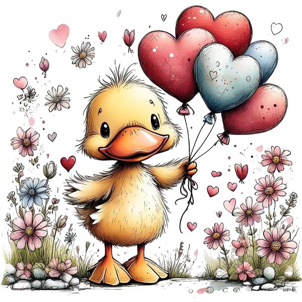 45 Whimsical Duckling Clipart Bundle - Watercolor Sketch Style - PNG - Commercial Use — image 17
