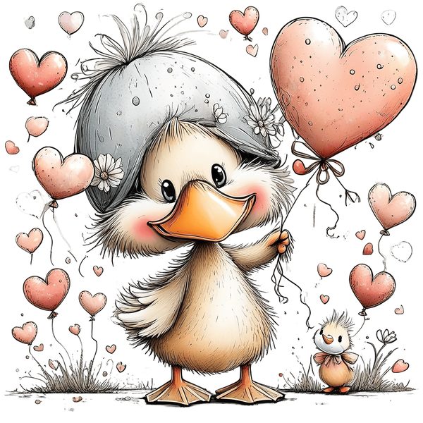 45 Whimsical Duckling Clipart Bundle - Watercolor Sketch Style - PNG - Commercial Use — image 18