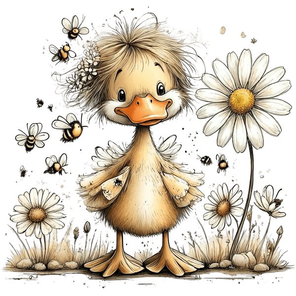 45 Whimsical Duckling Clipart Bundle - Watercolor Sketch Style - PNG - Commercial Use — image 21