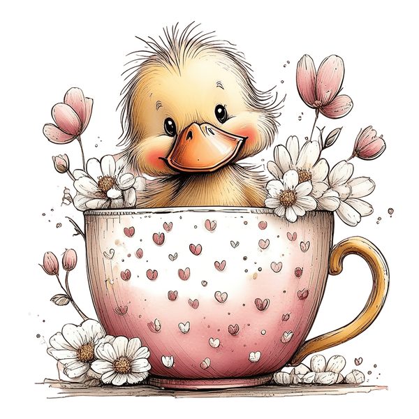 45 Whimsical Duckling Clipart Bundle - Watercolor Sketch Style - PNG - Commercial Use — image 24