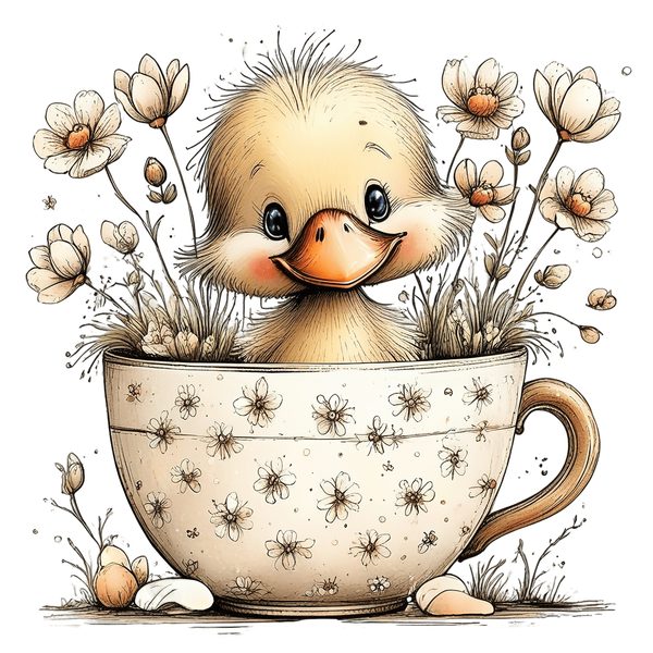 45 Whimsical Duckling Clipart Bundle - Watercolor Sketch Style - PNG - Commercial Use — image 26