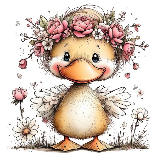 45 Whimsical Duckling Clipart Bundle - Watercolor Sketch Style - PNG - Commercial Use — image 29