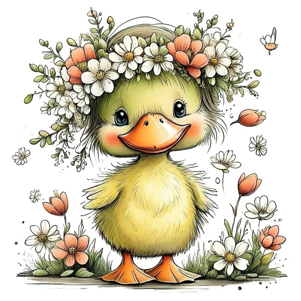 45 Whimsical Duckling Clipart Bundle - Watercolor Sketch Style - PNG - Commercial Use — image 31