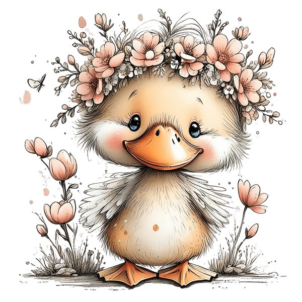 45 Whimsical Duckling Clipart Bundle - Watercolor Sketch Style - PNG - Commercial Use — image 32