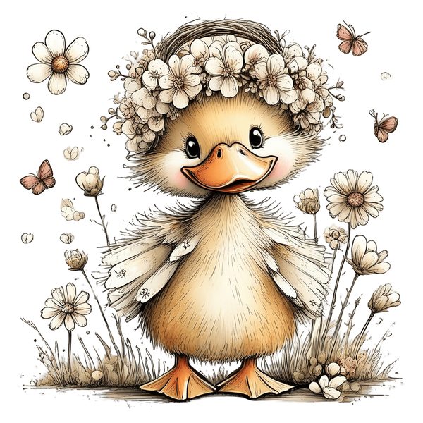 45 Whimsical Duckling Clipart Bundle - Watercolor Sketch Style - PNG - Commercial Use — image 33
