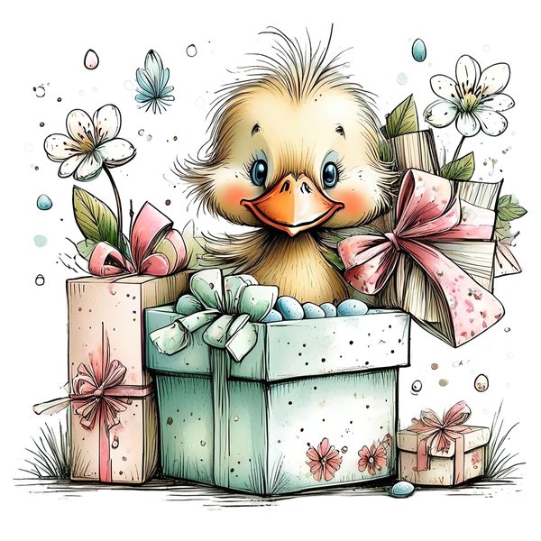 45 Whimsical Duckling Clipart Bundle - Watercolor Sketch Style - PNG - Commercial Use — image 38