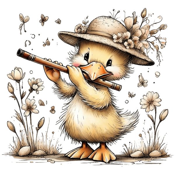 45 Whimsical Duckling Clipart Bundle - Watercolor Sketch Style - PNG - Commercial Use — image 46