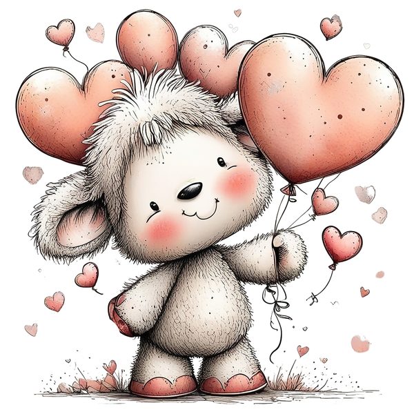 45 Whimsical Little Lamb Lamb Clipart Bundle | Watercolor Sketch Style | Commercial Use — image 13