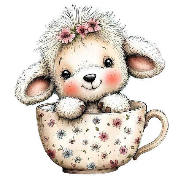 45 Whimsical Little Lamb Lamb Clipart Bundle | Watercolor Sketch Style | Commercial Use — image 21