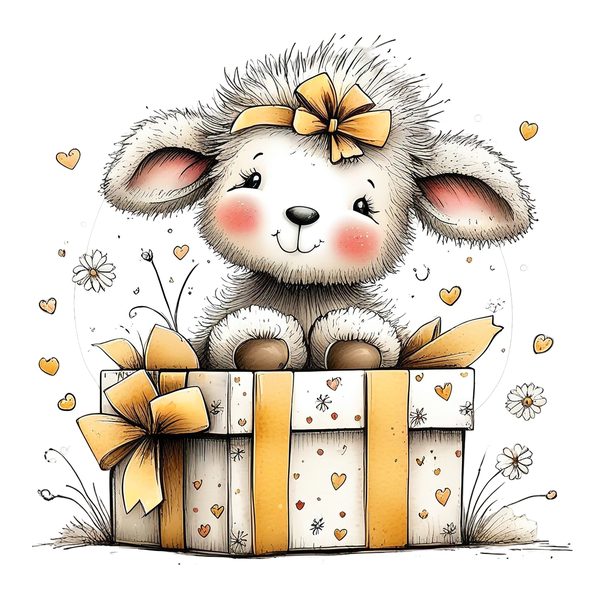 45 Whimsical Little Lamb Lamb Clipart Bundle | Watercolor Sketch Style | Commercial Use — image 26
