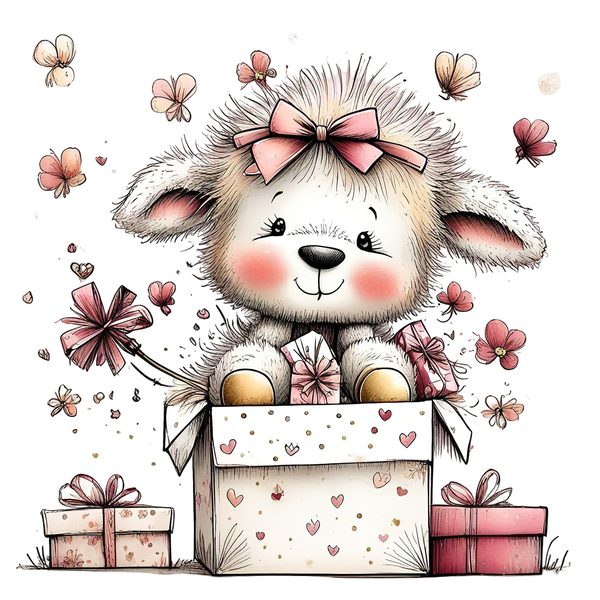 45 Whimsical Little Lamb Lamb Clipart Bundle | Watercolor Sketch Style | Commercial Use — image 27