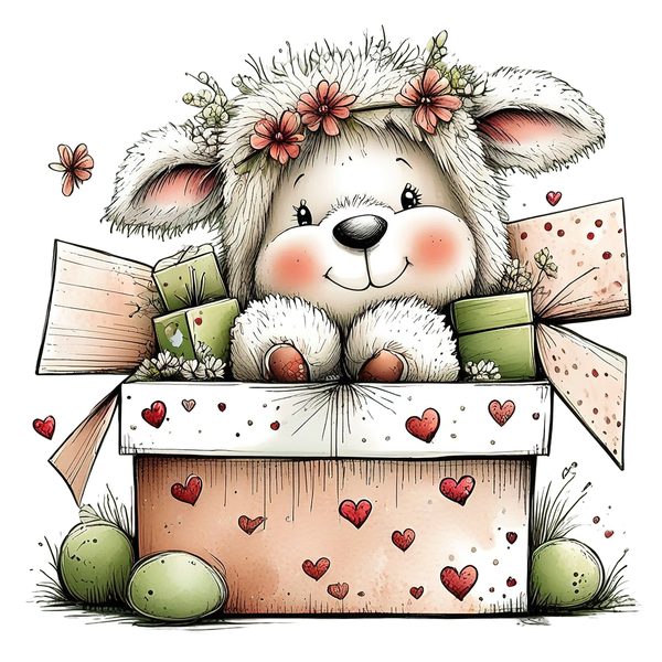 45 Whimsical Little Lamb Lamb Clipart Bundle | Watercolor Sketch Style | Commercial Use — image 28