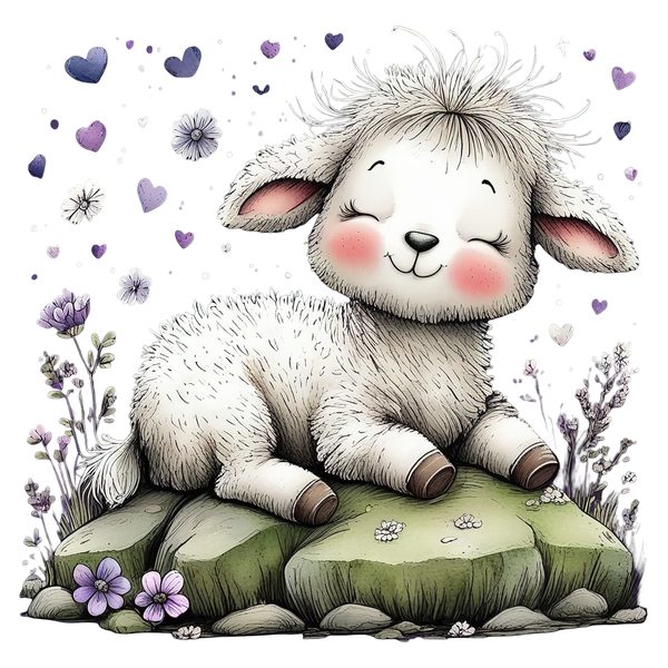 45 Whimsical Little Lamb Lamb Clipart Bundle | Watercolor Sketch Style | Commercial Use — image 39