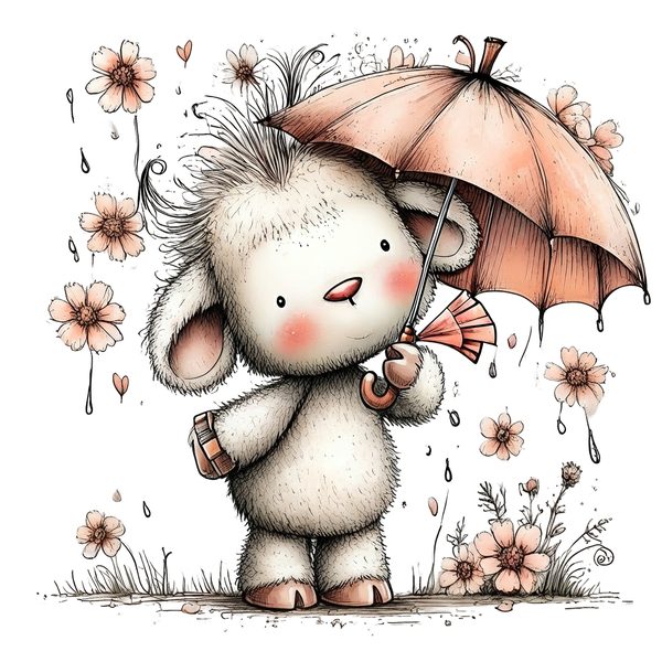 45 Whimsical Little Lamb Lamb Clipart Bundle | Watercolor Sketch Style | Commercial Use — image 40