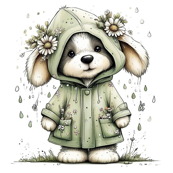 45 Whimsical Puppy Clipart Bundle | Watercolor Sketch Style | Commercial Use — image 2