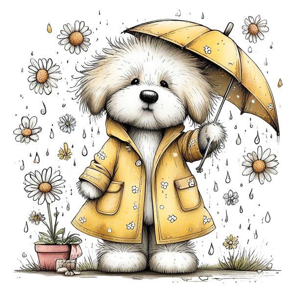 45 Whimsical Puppy Clipart Bundle | Watercolor Sketch Style | Commercial Use — image 3