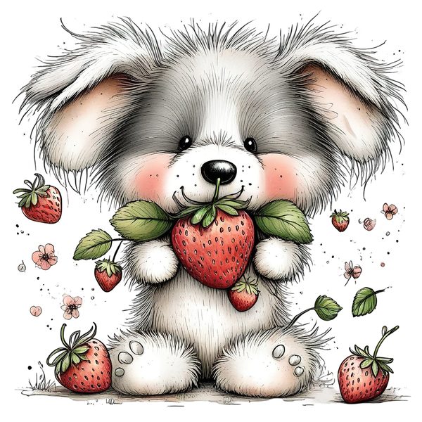 45 Whimsical Puppy Clipart Bundle | Watercolor Sketch Style | Commercial Use — image 7