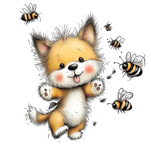 45 Whimsical Puppy Clipart Bundle | Watercolor Sketch Style | Commercial Use — image 10
