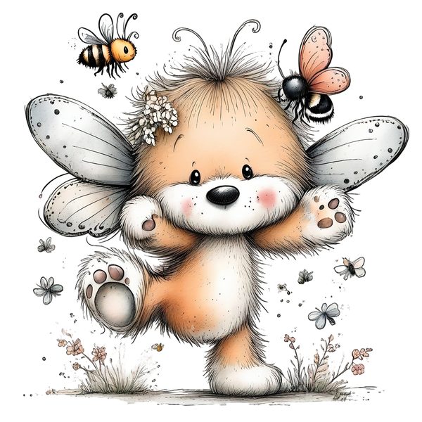 45 Whimsical Puppy Clipart Bundle | Watercolor Sketch Style | Commercial Use — image 11