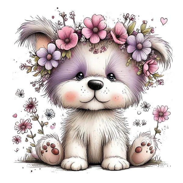 45 Whimsical Puppy Clipart Bundle | Watercolor Sketch Style | Commercial Use — image 19