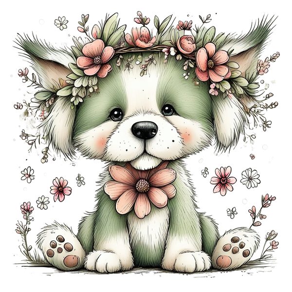 45 Whimsical Puppy Clipart Bundle | Watercolor Sketch Style | Commercial Use — image 20