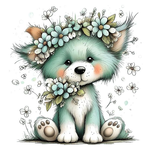 45 Whimsical Puppy Clipart Bundle | Watercolor Sketch Style | Commercial Use — image 23