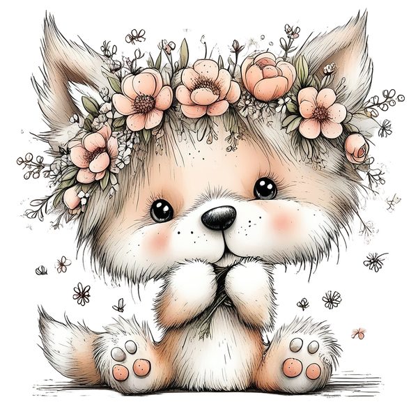 45 Whimsical Puppy Clipart Bundle | Watercolor Sketch Style | Commercial Use — image 26