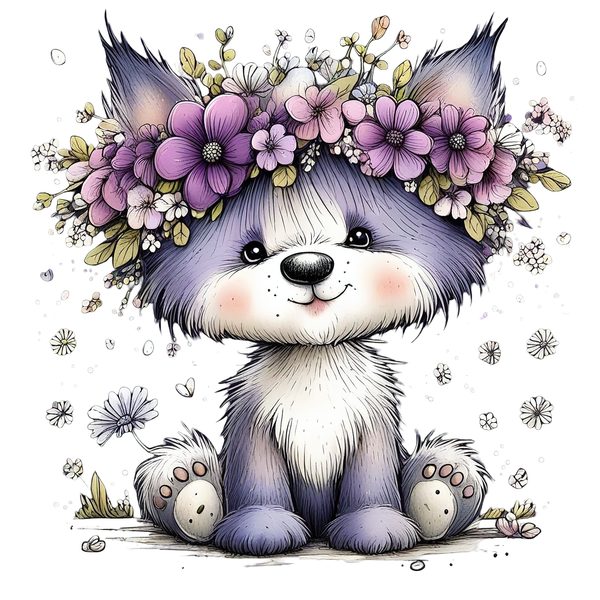 45 Whimsical Puppy Clipart Bundle | Watercolor Sketch Style | Commercial Use — image 27