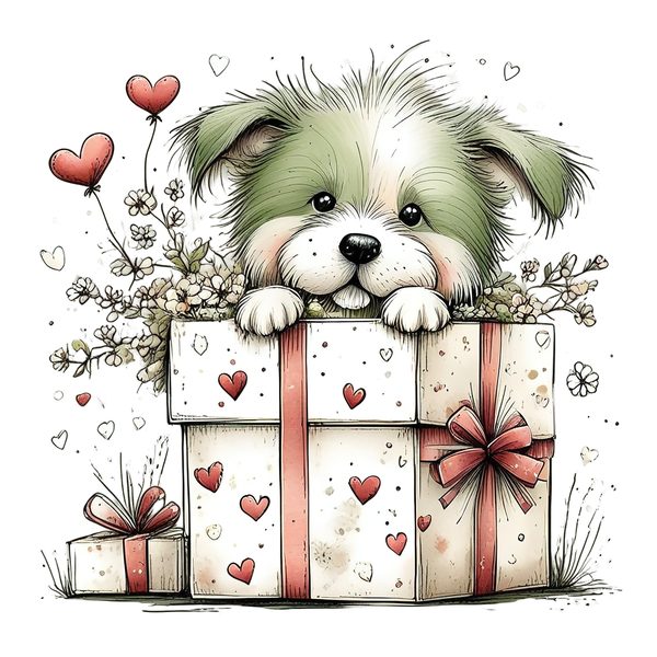 45 Whimsical Puppy Clipart Bundle | Watercolor Sketch Style | Commercial Use — image 30
