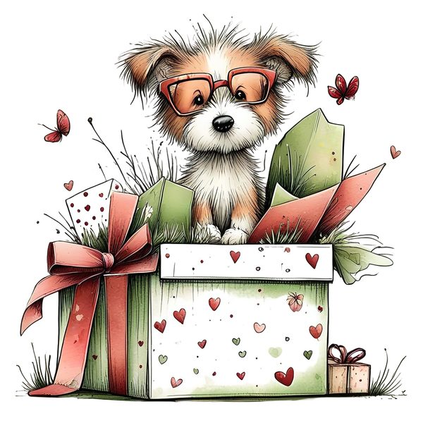 45 Whimsical Puppy Clipart Bundle | Watercolor Sketch Style | Commercial Use — image 33
