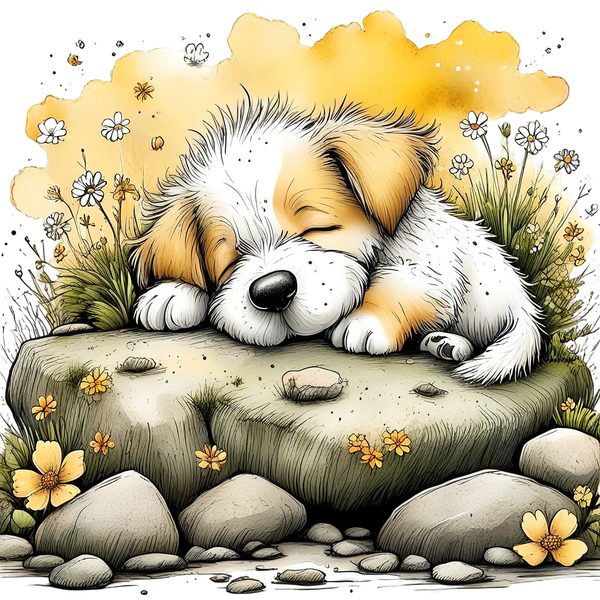 45 Whimsical Puppy Clipart Bundle | Watercolor Sketch Style | Commercial Use — image 37