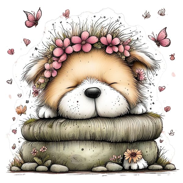 45 Whimsical Puppy Clipart Bundle | Watercolor Sketch Style | Commercial Use — image 38