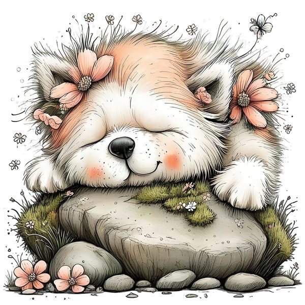 45 Whimsical Puppy Clipart Bundle | Watercolor Sketch Style | Commercial Use — image 39